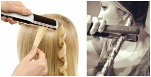 прическа с помощью утюжка